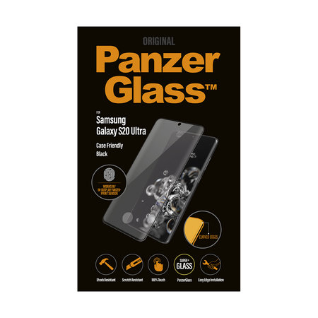 PanzerGlass - Gehärtetes Glas Case Friendly für Samsung Galaxy S20 Ultra, Fingerprint komp., black