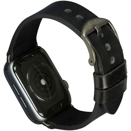 MODE - Bornholm Lederarmband für Apple Watch 44 mm, schwarz / spacegrau