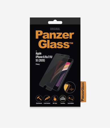 PanzerGlass - Gehärtetes Glas Privacy Standard Fit für iPhone 6, 6s, 7, 8, SE 2020 und SE 2022, transparent