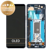 Sony Xperia 5 II - LCD Display + Touchscreen Front Glas + Rahmen (Blue) - A5024934A Genuine Service Pack