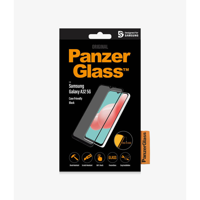 PanzerGlass - Gehärtetes Glas Case Friendly für Samsung Galaxy A32 5G, schwarz