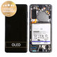 Samsung Galaxy S21 G991B - LCD Display + Touchscreen Front Glas + Rahmen + Akku Batterie (Phantom Gray) - GH82-24716A, GH82-24718A Genuine Service Pack
