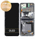 Samsung Galaxy Z Flip 5G F707B - LCD Display + Touchscreen Front Glas + Rahmen (Mystic Gray) - GH82-23351A Genuine Service Pack