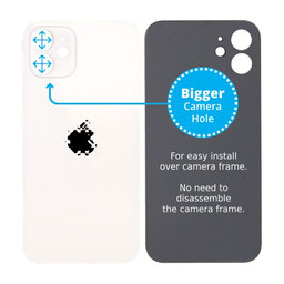 Apple iPhone 12 - Backcover Glas Vergrössertes Ringloch für die Kamera (White)