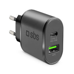 SBS - 25W Ladeadapter USB, USB-C, schwarz