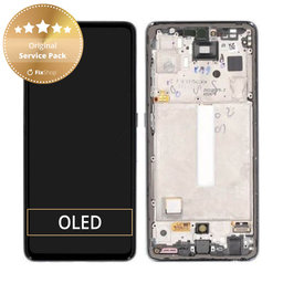 Samsung Galaxy A52s 5G A528B - LCD Display + Touchscreen Front Glas + Rahmen (Awesome Black) - GH82-26861A, GH82-26863A, GH82-26910A, GH82-26909A Genuine Service Pack