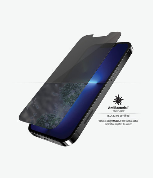 PanzerGlass - Gehärtetes Glas Standard Fit Privacy AB für iPhone 13 Pro Max und 14 Plus, transparent