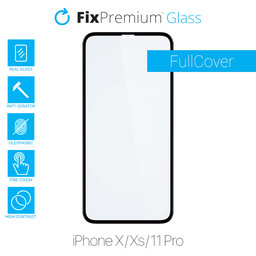 FixPremium FullCover Glass - Gehärtetes Glas für iPhone X, Xs und 11 Pro