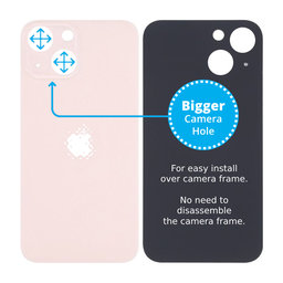 Apple iPhone 13 Mini - Backcover Glas Vergrössertes Ringloch für die Kamera (Pink)