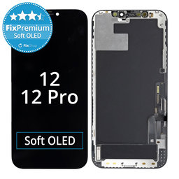 Apple iPhone 12, 12 Pro - LCD Display + Touchscreen Front Glas + Rahmen Soft OLED FixPremium
