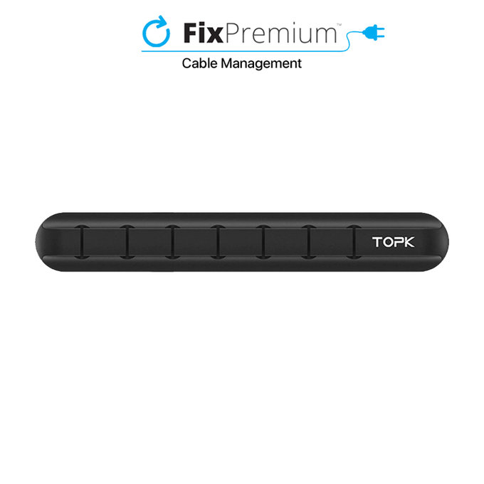 TOPK - Kabelorganisator - Halterung für 7 Kabel, schwarz