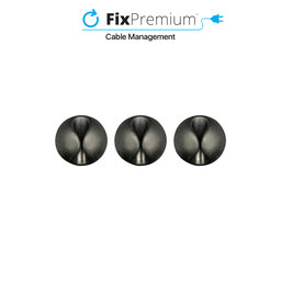 FixPremium - Kabelorganisator - Kabelhalter - 3er Set, schwarz