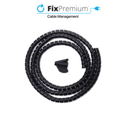 FixPremium - Kabelorganisator - Rohr (10mm), Länge 2M, schwarz