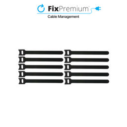 FixPremium - Kabelorganisator - Kabelbinder - 10er Set, schwarz