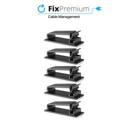 FixPremium - Kabelorganisator - Clip - 5er-Set, schwarz