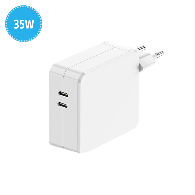 Dual USB-C Ladeadapter, 35W, kompatibel mit Apple