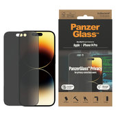 Schutzglas UWF Privacy AB mit Applikator für iPhone 14 Pro, Schwarz, PanzerGlass