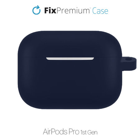 FixPremium - Silikonhülle mit Karabiner für AirPods Pro, blau