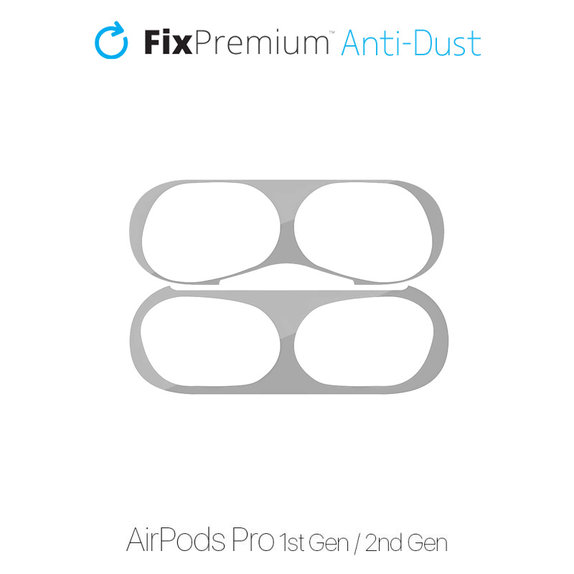 FixPremium - Staubaufkleber für AirPods Pro, silber