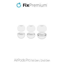 FixPremium - Ohrstöpsel für AirPods Pro - Set 3Stk (L, M, S), weiß