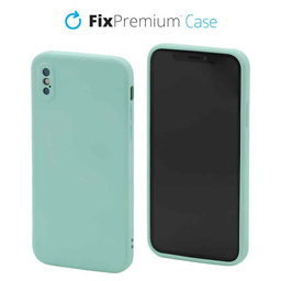 FixPremium - Silikonhülle für iPhone X und XS, light cyan