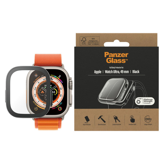 Panzerglas Full Body AB für Apple Watch Ultra 2 49 mm, Schwarz, PanzerGlass