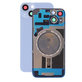 Apple iPhone 14 - Rückgehäuseglas + Kameraglas + Metallplatte + Magsafe-Magnet (Blue)