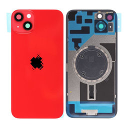 Apple iPhone 14 Plus - Rückgehäuseglas + Kameraglas + Metallplatte + Magsafe-Magnet (Red)