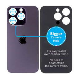 Apple iPhone 14 Pro - Backcover Glas Vergrössertes Ringloch für die Kamera (Deep Purple)
