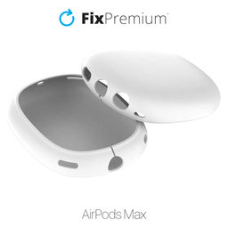 FixPremium - Kopfhörerabdeckungen aus Silikon für AirPods Max, weiß