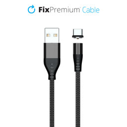 FixPremium - USB-C / USB Magnetisches Kabel (2m), schwarz