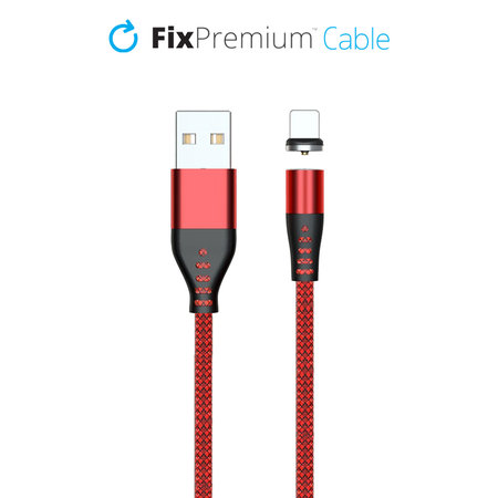 FixPremium - Lightning / USB Magnetisches Kabel (2m), rot