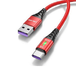 FixPremium - USB-C / USB Kabel mit LED-Anzeige (1m), rot