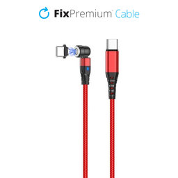 FixPremium - USB-C / USB-C Magnetisches Kabel (1m), rot