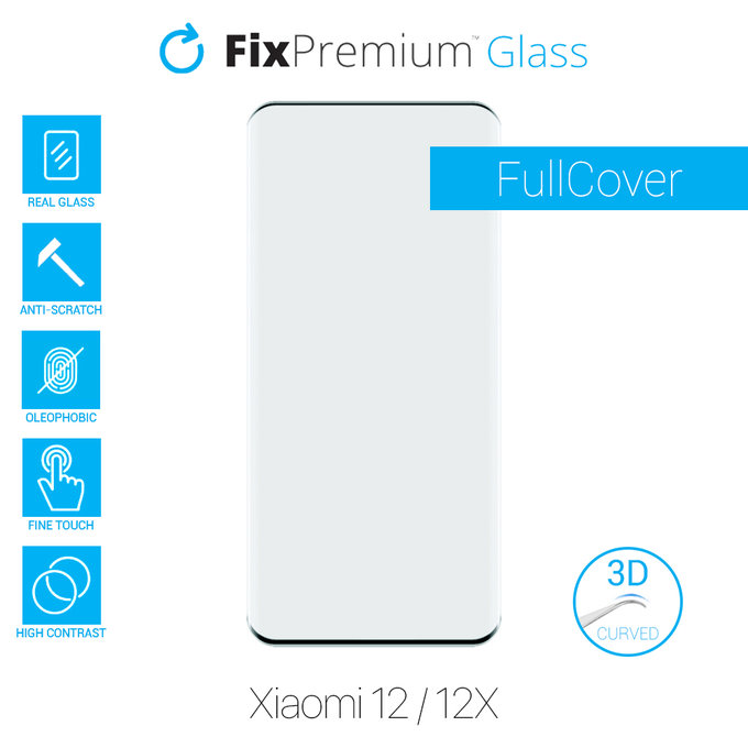 FixPremium FullCover Glass - 3D Gehärtetes Glas für Xiaomi 12 und 12X