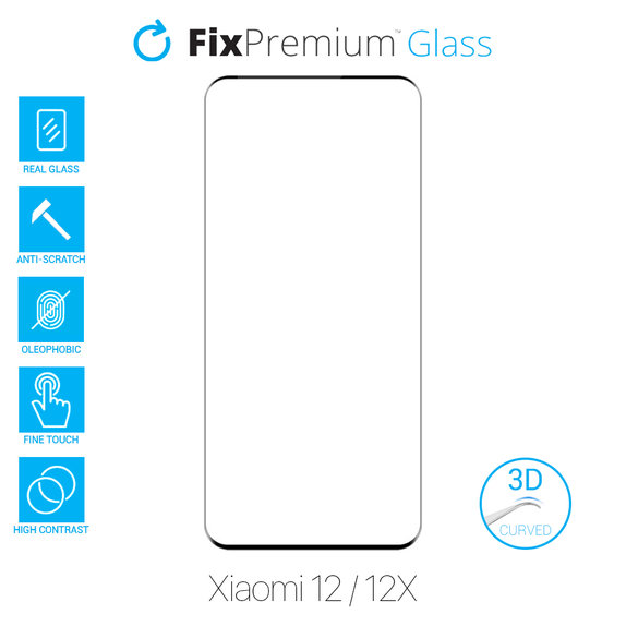 FixPremium Glass - 3D Gehärtetes Glas für Xiaomi 12 und 12X