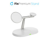 FixPremium - MagSafe 3in1 Ständer für iPhone, Apple Watch und AirPods, weiß