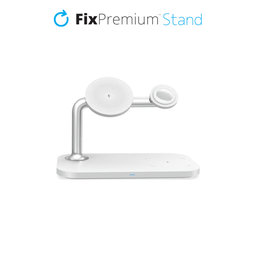 FixPremium - MagSafe 3in1 Ständer für iPhone, Apple Watch und AirPods, weiß