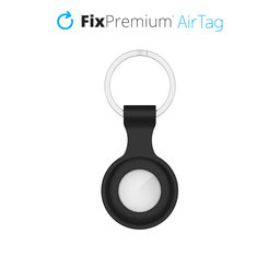 FixPremium - Silikon Schlüsselanhänger für AirTag, schwarz