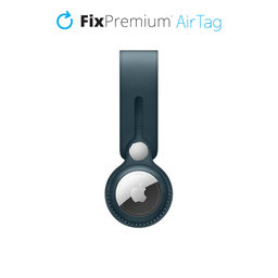FixPremium - Schlüsselanhänger aus Leder für AirTag, blau