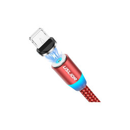 USLION - Lightning / USB Magnetisches Kabel (1m), rot