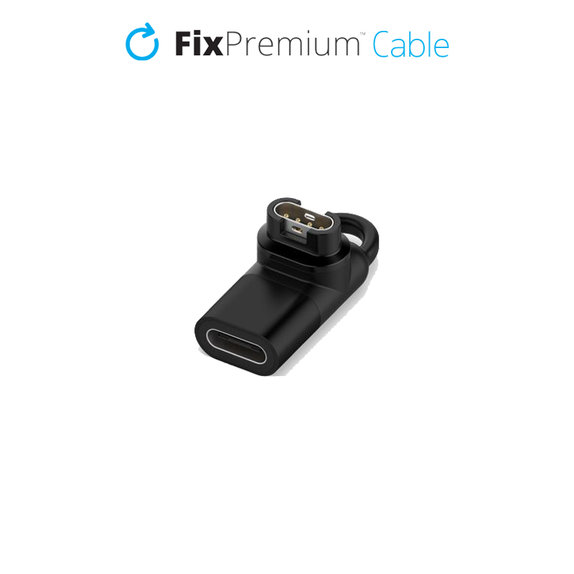 FixPremium - USB-C auf Garmin Stecker Reduzierstück für Watch, schwarz