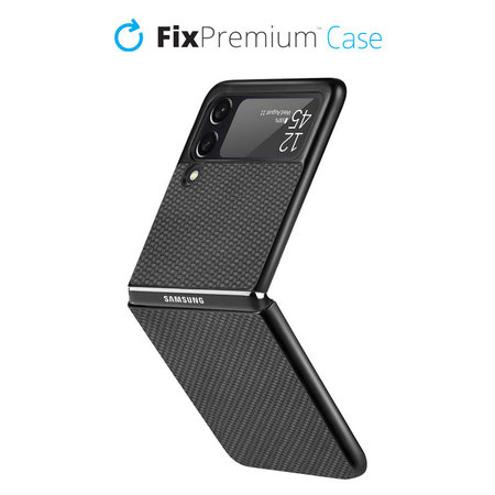 FixPremium - Carbon Hülle für Samsung Galaxy Z Flip 4, schwarz