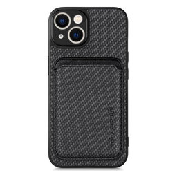 FixPremium - Carbon Hülle mit MagSafe Wallet für iPhone 13 mini, schwarz