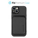 FixPremium - Carbon Hülle mit MagSafe Wallet für iPhone 13 mini, schwarz