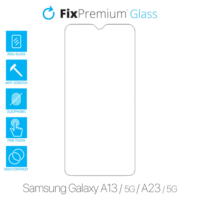 FixPremium Glass - Gehärtetes Glas für Samsung Galaxy A13, A13 5G, A23 a A23 5G