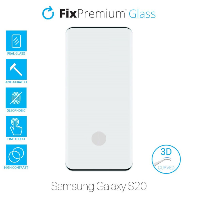 FixPremium Glass - 3D Gehärtetes Glas für Samsung Galaxy S20