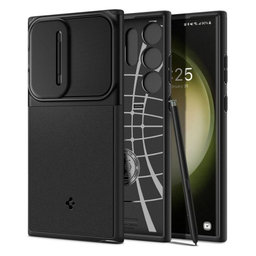 Spigen - Hülle Optik Armor für Samsung Galaxy S23 Ultra, schwarz