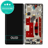 Honor 70 - LCD Display + Touchscreen Front Glas + Rahmen (Midnight Black) OLED