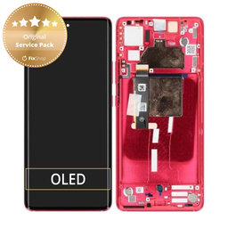 Motorola Edge 30 Fusion - LCD Display + Touchscreen Front Glas + Rahmen (Viva Magenta) - 5D68C22034 Genuine Service Pack